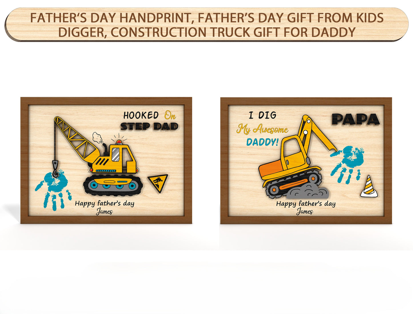 Construction Truck Handprint SVG Laser Cut File for Glowforge