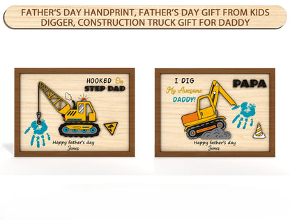 Construction Truck Handprint SVG Laser Cut File for Glowforge