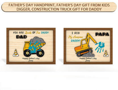 Construction Truck Handprint SVG Laser Cut File for Glowforge