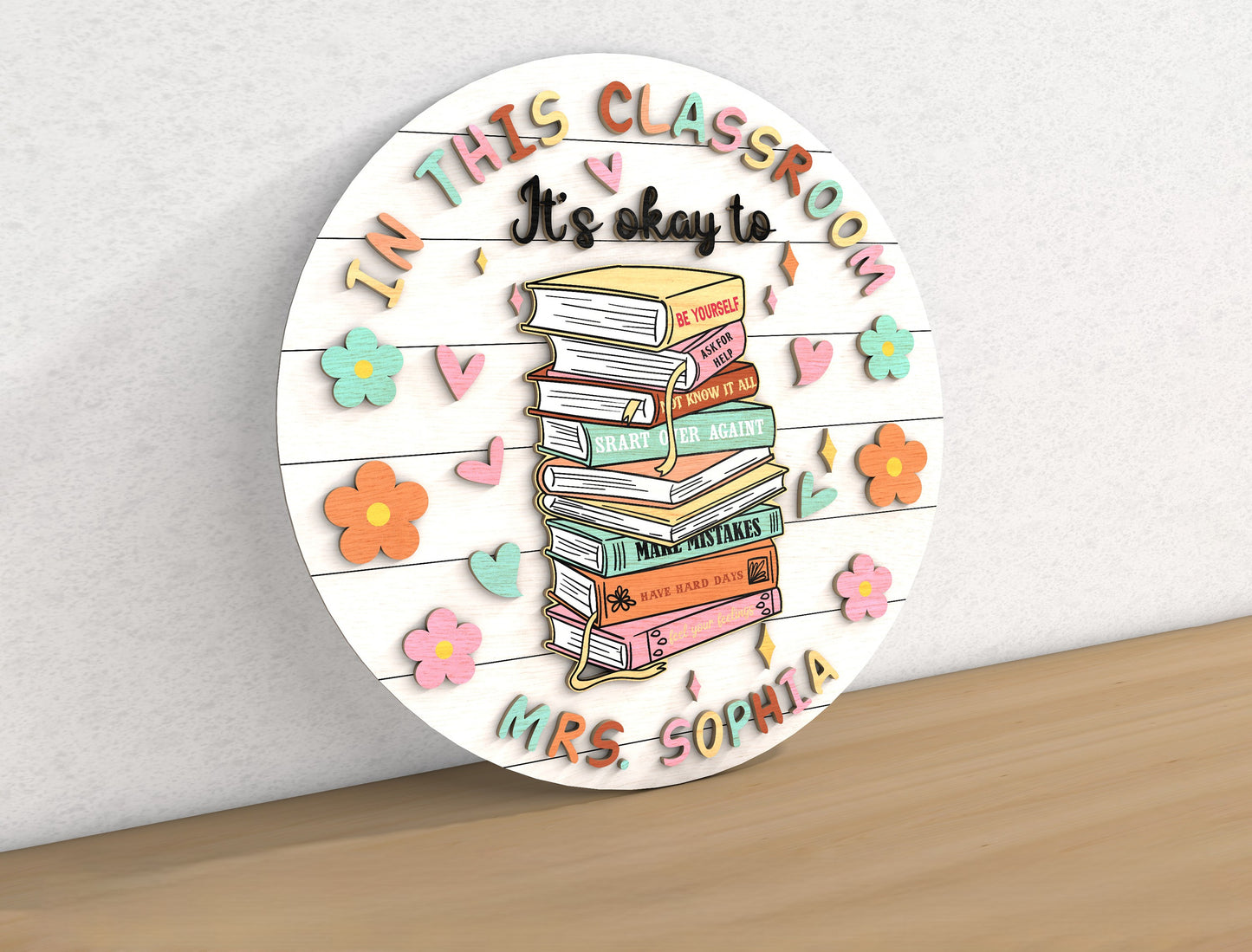 Personalized Book Classroom Door Sign SVG for Glowforge and LightBurn