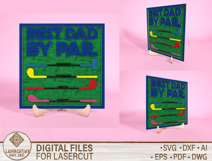 Personalized Golf Dad Sign SVG Laser Cut File for LightBurn and Glowforge