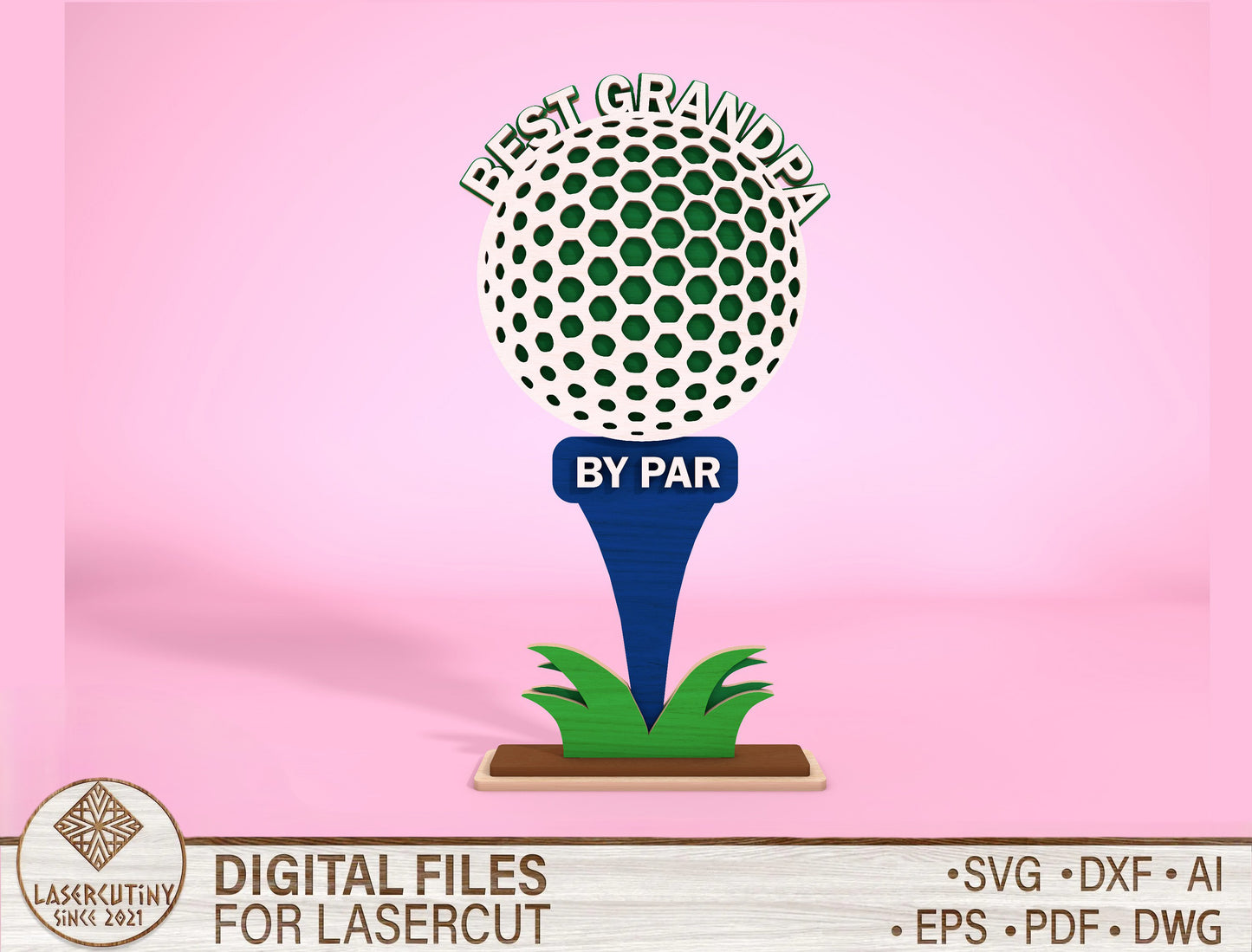 Golf Grandpa Sign SVG Laser Cut File for Glowforge and LightBurn