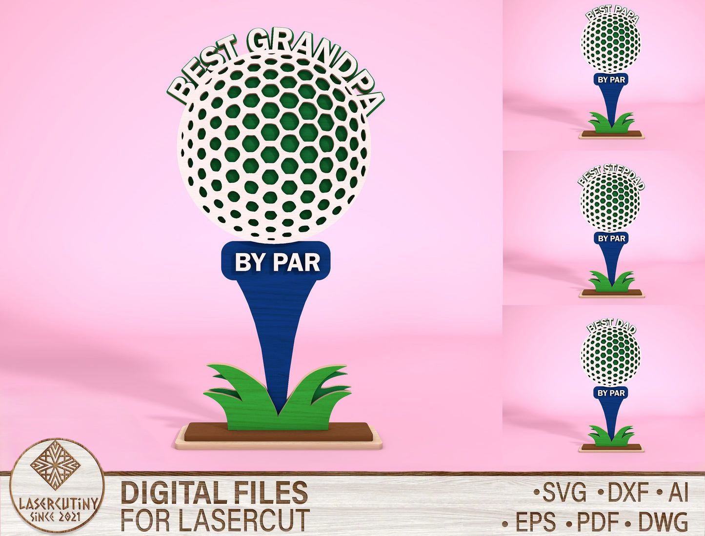 Golf Grandpa Sign SVG Laser Cut File for Glowforge and LightBurn