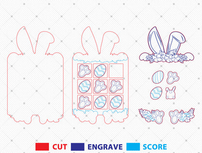 Easter Bunny Board Game SVG Bunny Paw Egg for xTool and LightBurn