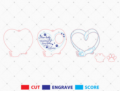 Pet Memorial Photo Ornament SVG Heart Shape for Glowforge and LightBurn