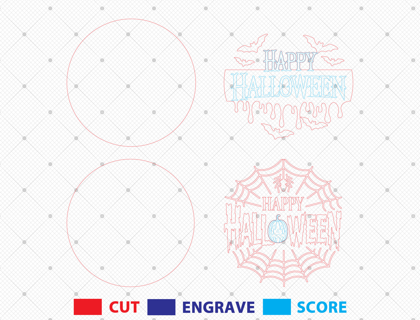 Happy Halloween Door Hanger SVG Set for Glowforge xTool LightBurn