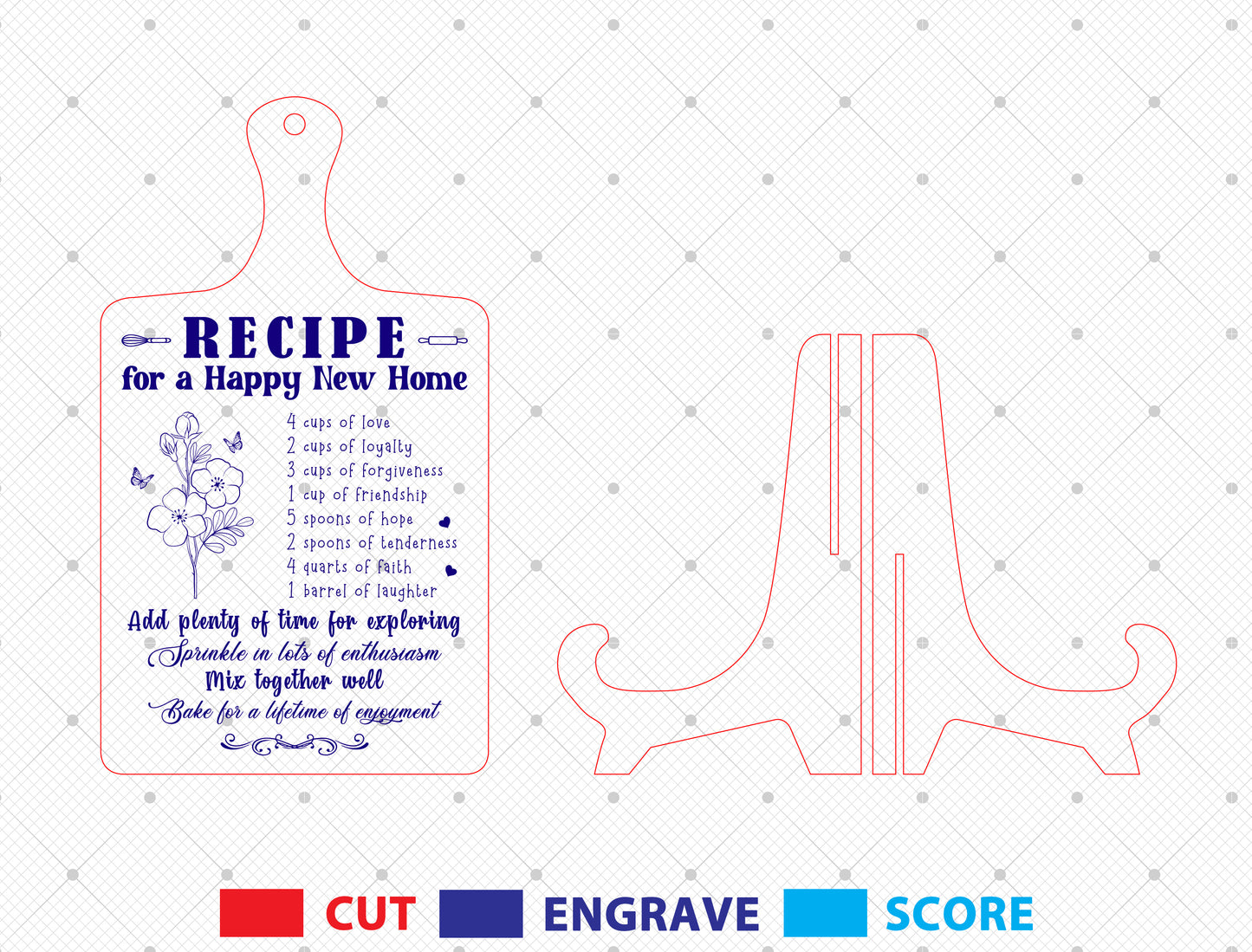 Recipe for a Happy New Home SVG Laser Cut File for Glowforge