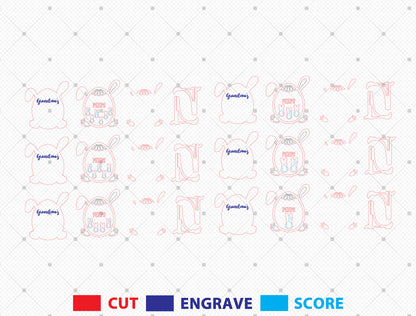 Personalized Easter Bunny Family Sign SVG Grandma Peeps for Glowforge