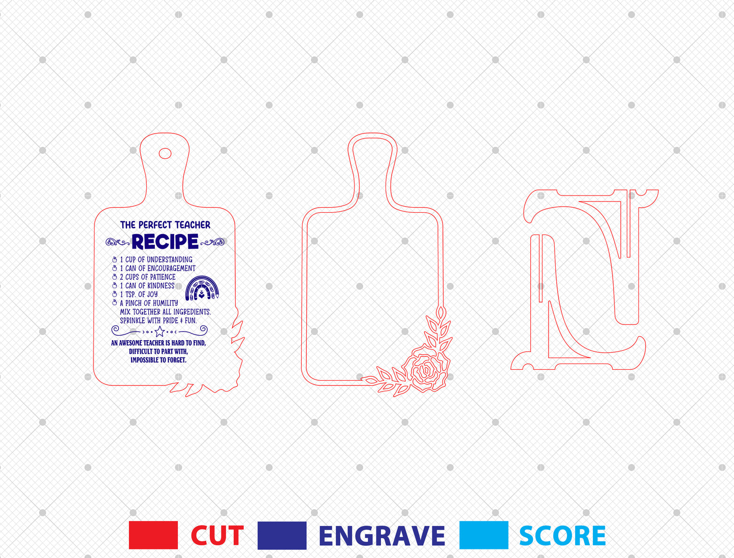 Teacher Recipe Sign SVG Laser Cut File for Glowforge and LightBurn