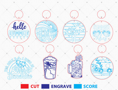 Summer Earrings SVG Bundle Laser Cut File for xTool and Glowforge