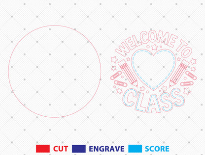 Personalized Teacher Classroom Door Sign SVG Laser Cut File for Glowforge and LightBurn