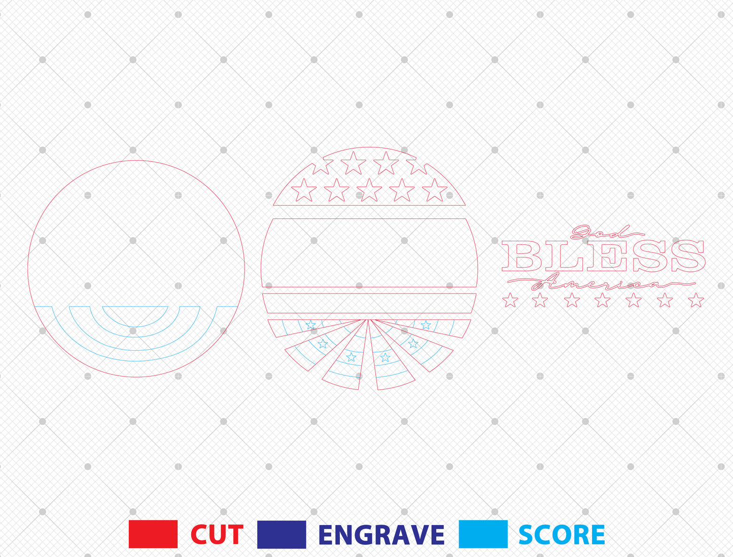 God Bless America Door Sign SVG for Glowforge and LightBurn