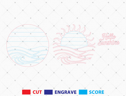 “Hello Sunshine” Beach Door Sign SVG for Glowforge and LightBurn