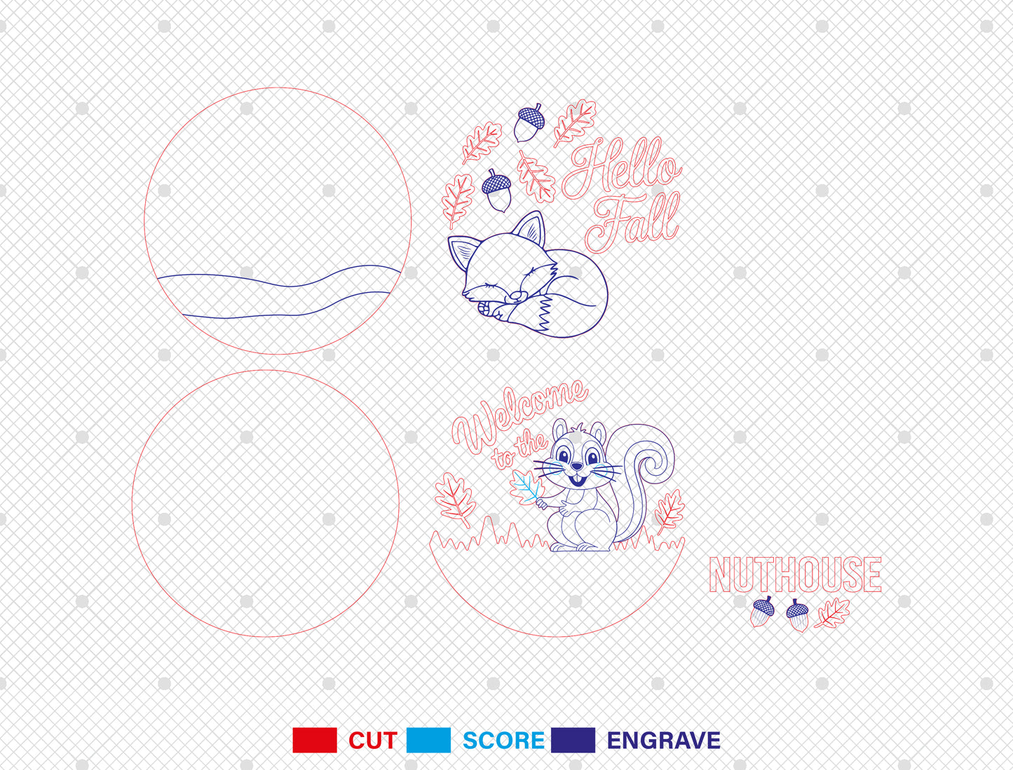 Welcome to the Nuthouse Squirrel SVG Set for Glowforge xTool LightBurn | 2 Designs