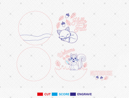 Welcome to the Nuthouse Squirrel SVG Set for Glowforge xTool LightBurn | 2 Designs
