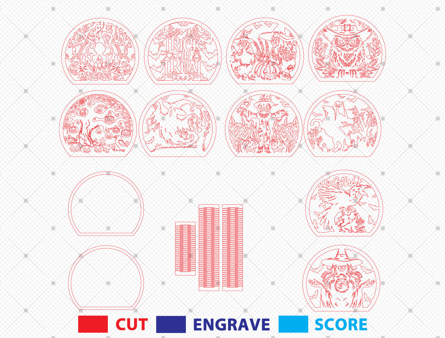 Spooky Halloween Lantern SVG Bundle 10 Designs for xTool Glowforge LightBurn