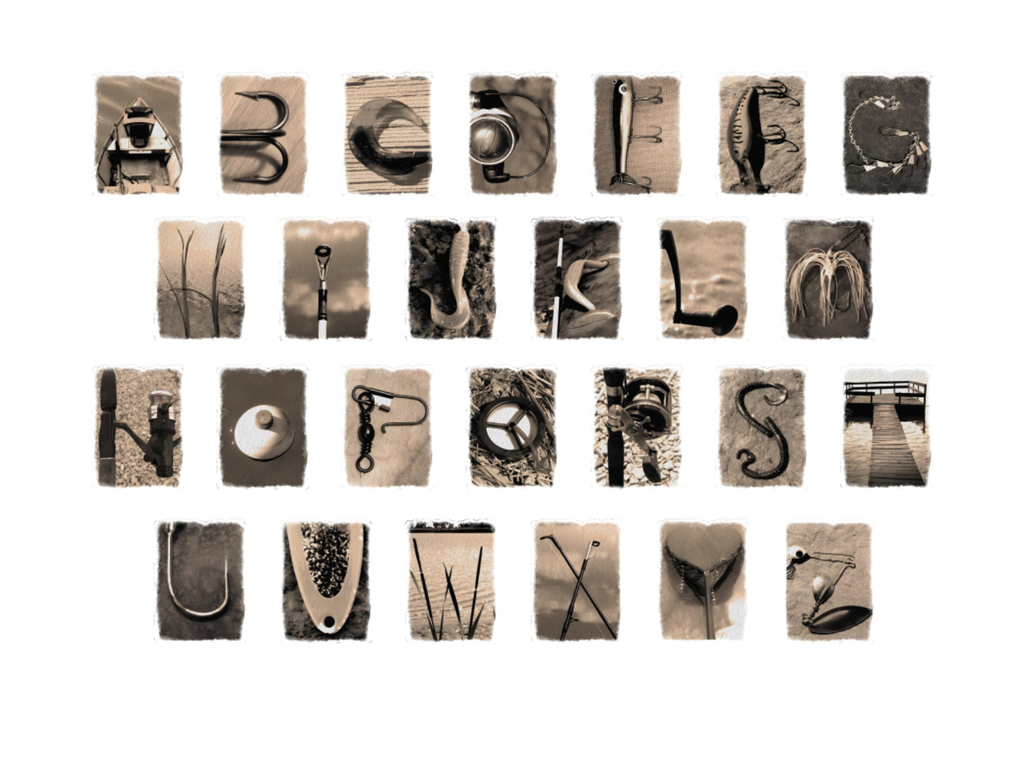 Fishing Word Sign Scene Letters SVG Laser Cut File for xTool and Glowforge