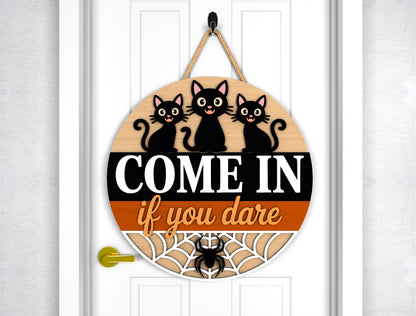 Highland Cow Halloween Door Sign SVG - main mockup