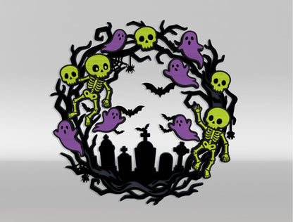 Halloween Door Sign SVG Bundle for Glowforge xTool LightBurn 10 Designs
