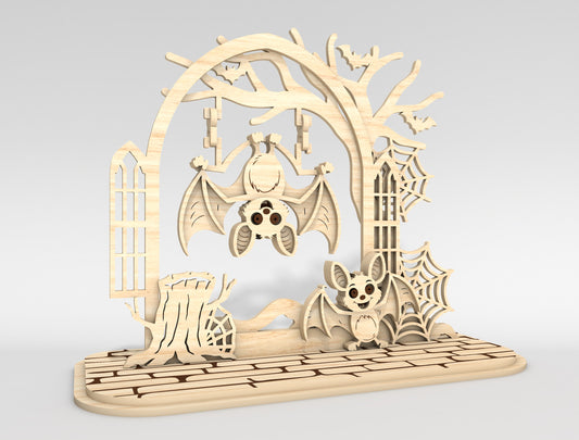 Haunted Archway Bat Tabletop Decor SVG - view 3