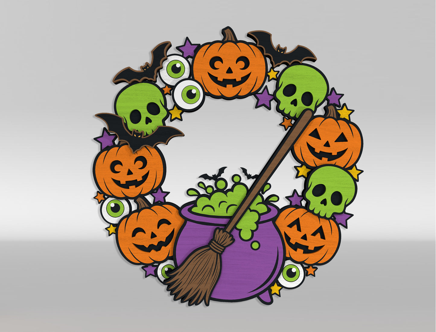 Halloween Door Sign SVG Bundle for Glowforge xTool LightBurn 10 Designs