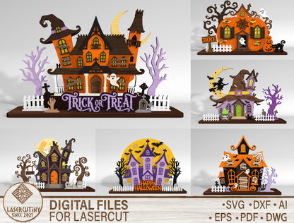 Halloween Shelf Sitter SVG Bundle for Glowforge xTool LightBurn 6 Designs