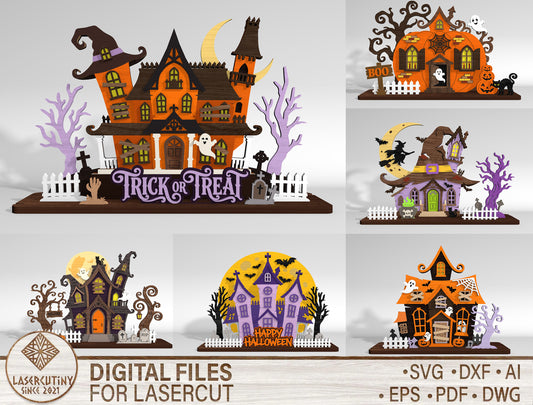 Halloween Shelf Sitter SVG Bundle for Glowforge xTool LightBurn 6 Designs