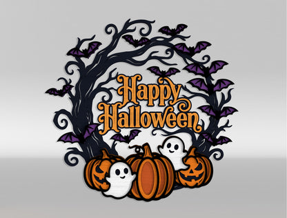 Halloween Door Sign SVG Bundle for Glowforge xTool LightBurn 10 Designs
