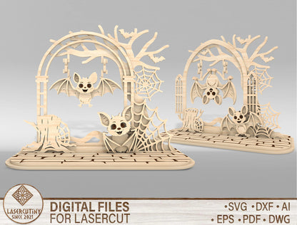 Haunted Archway Bat Tabletop Decor SVG - main mockup