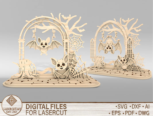 Haunted Archway Bat Tabletop Decor SVG - main mockup