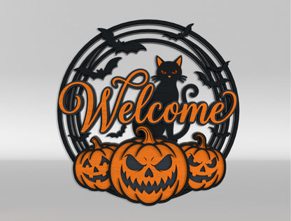 Halloween Door Sign SVG Bundle for Glowforge xTool LightBurn 10 Designs