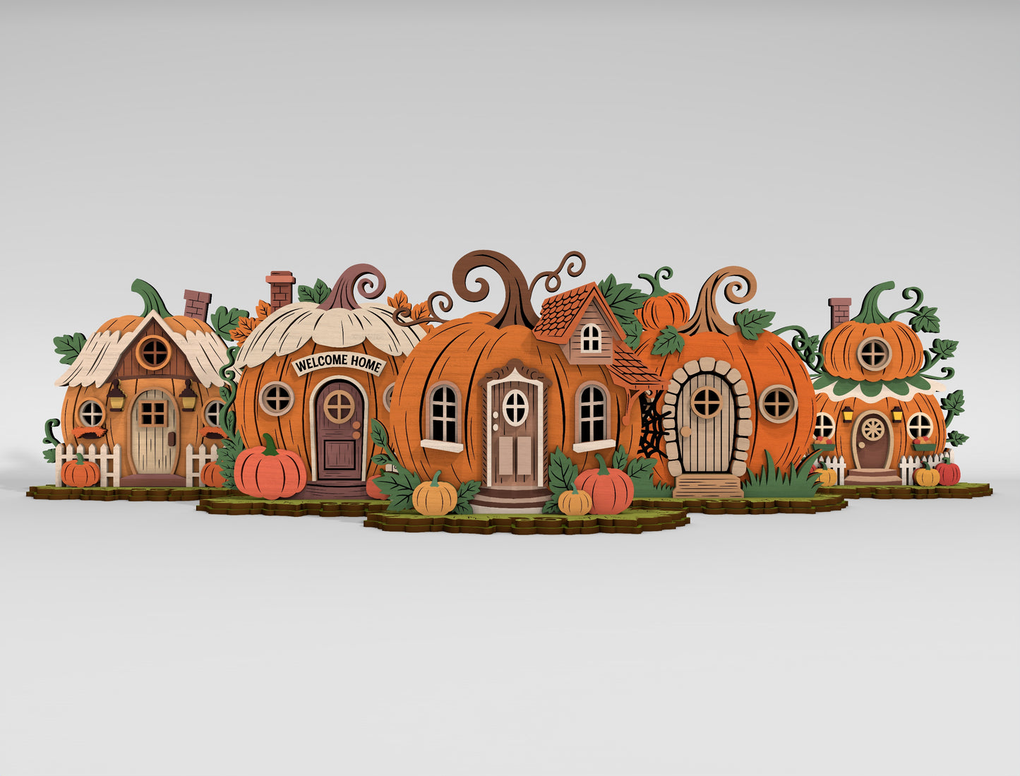 Pumpkin Village Welcome Home Tabletop Decor SVG - view 2