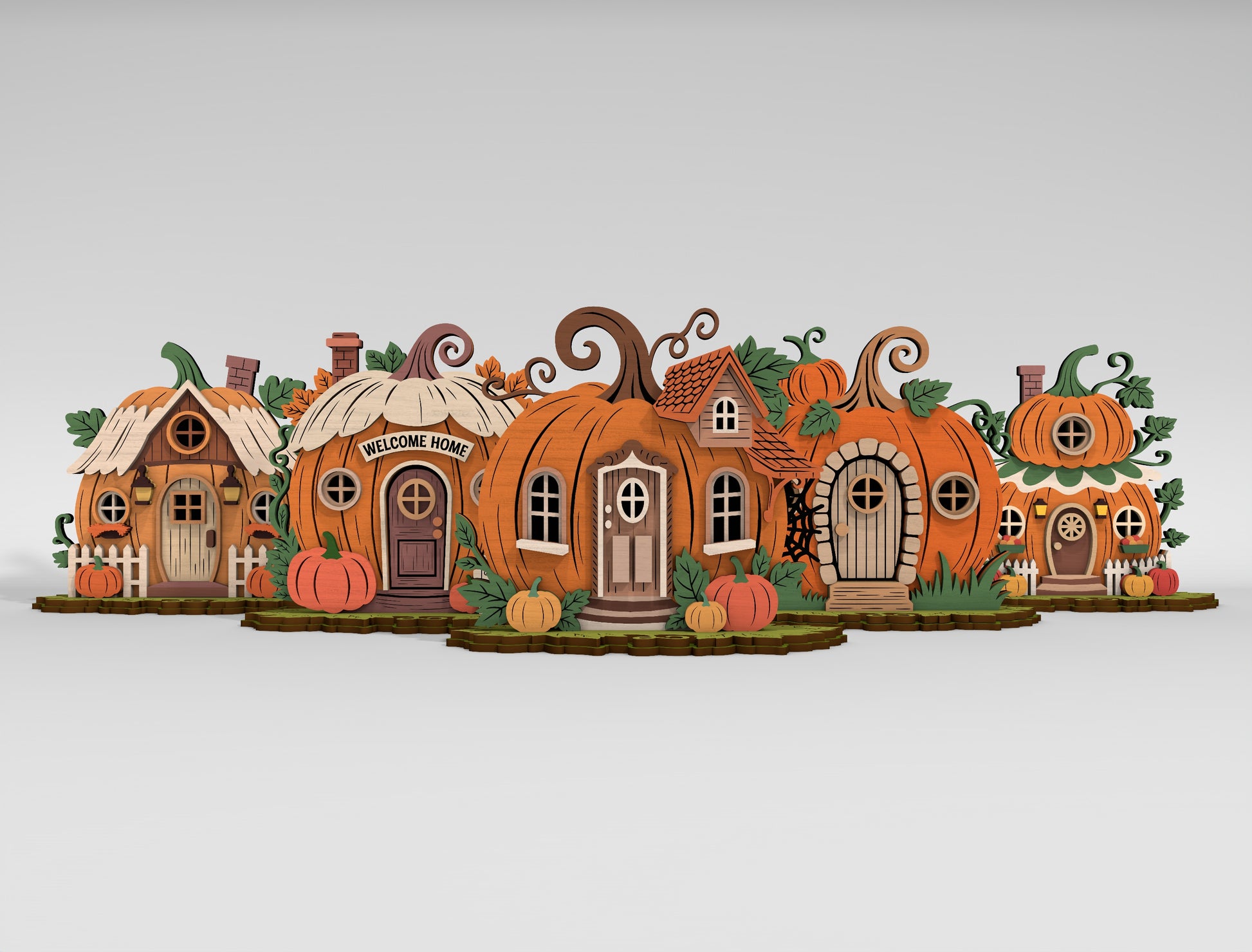 Pumpkin Village Welcome Home Tabletop Decor SVG - view 2