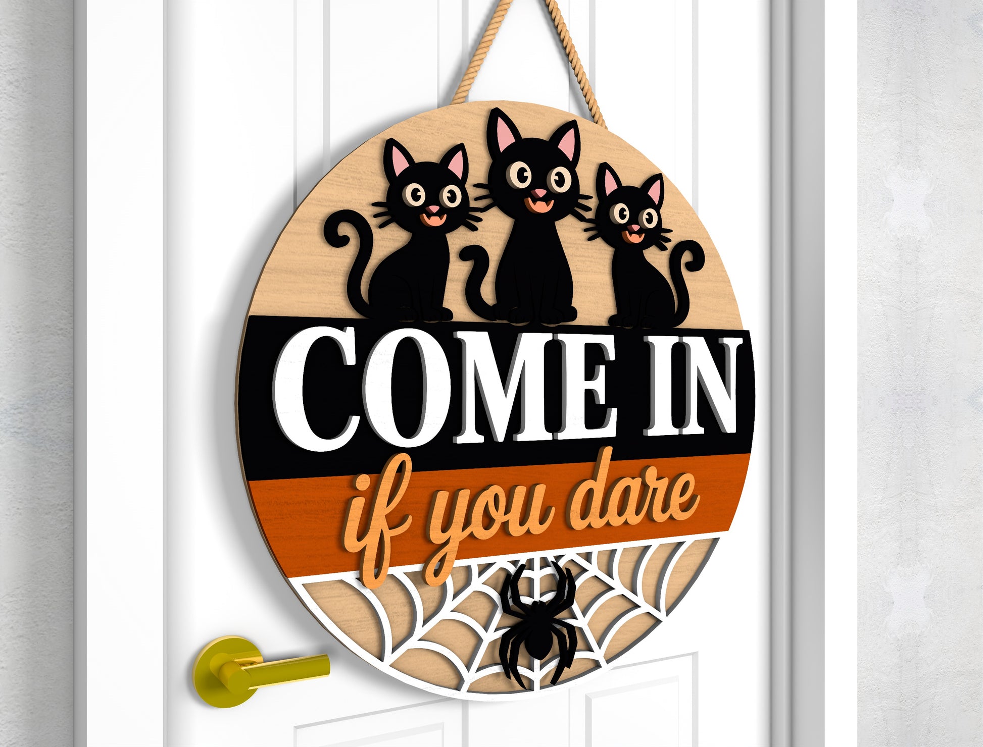 Highland Cow Halloween Door Sign SVG - view 6