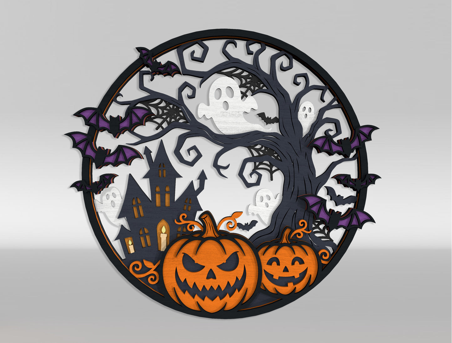Halloween Door Sign SVG Bundle for Glowforge xTool LightBurn 10 Designs