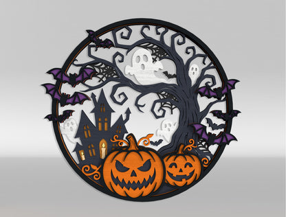Halloween Door Sign SVG Bundle for Glowforge xTool LightBurn 10 Designs