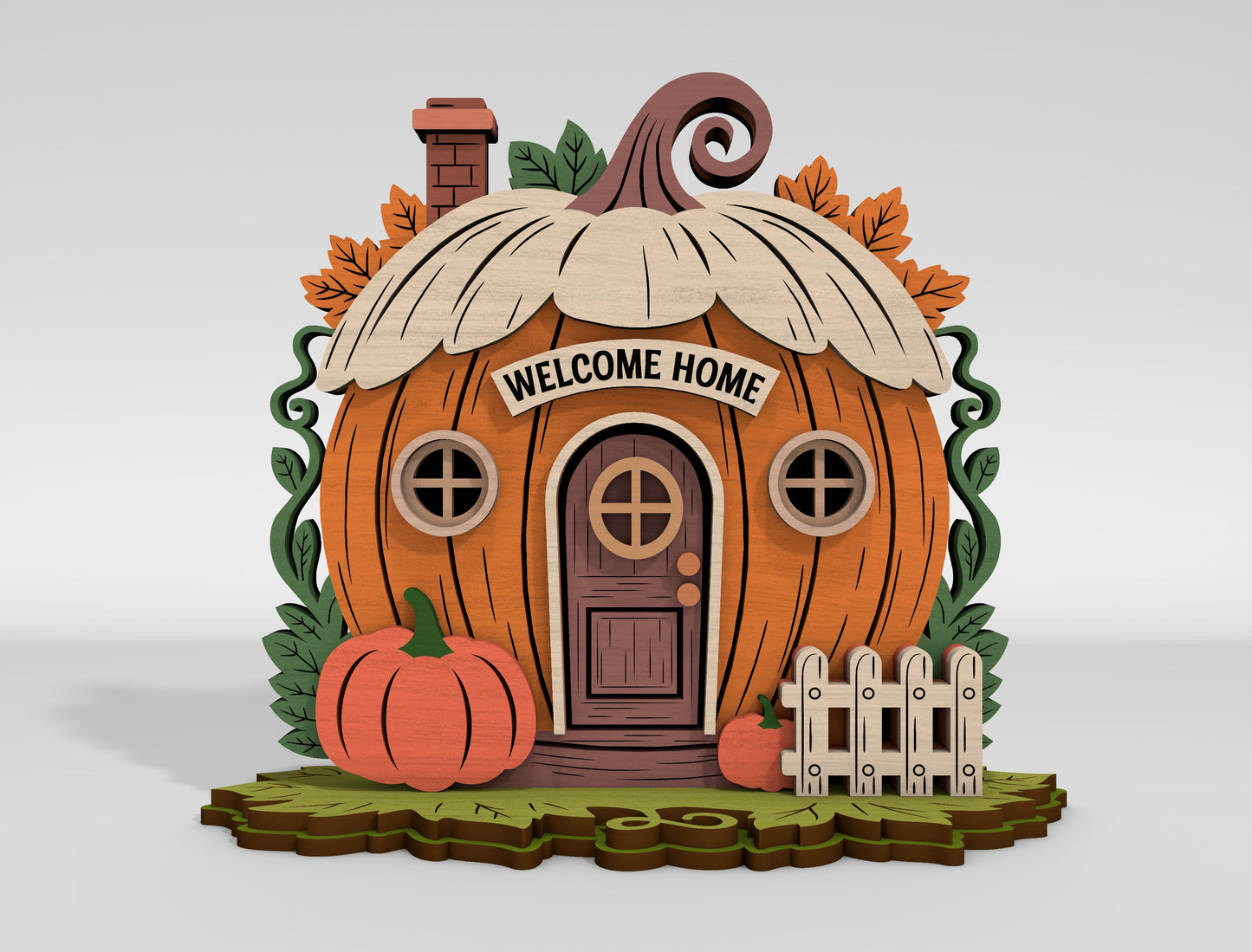 Pumpkin Village Welcome Home Tabletop Decor SVG - view 5