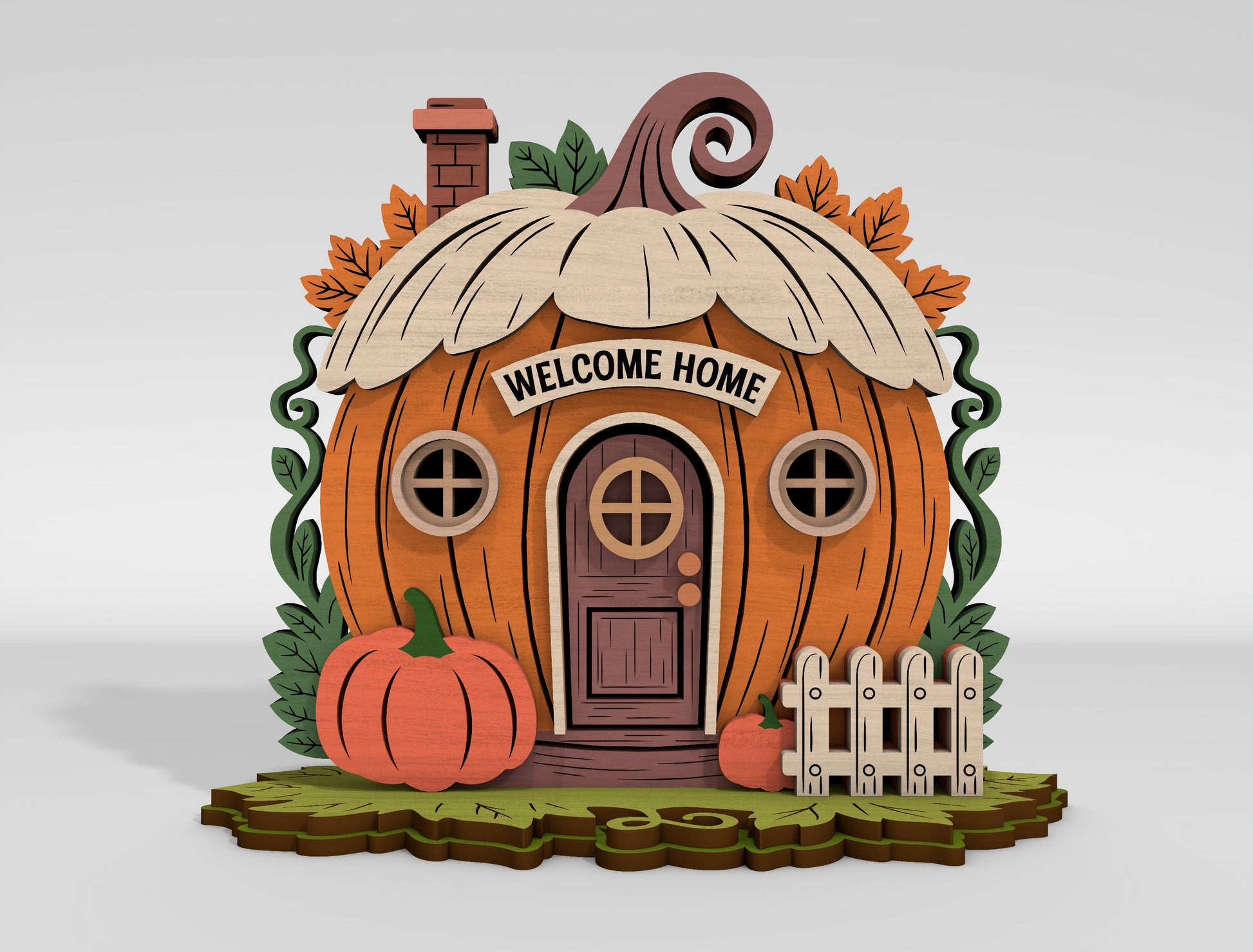 Pumpkin Village Welcome Home Tabletop Decor SVG - view 5