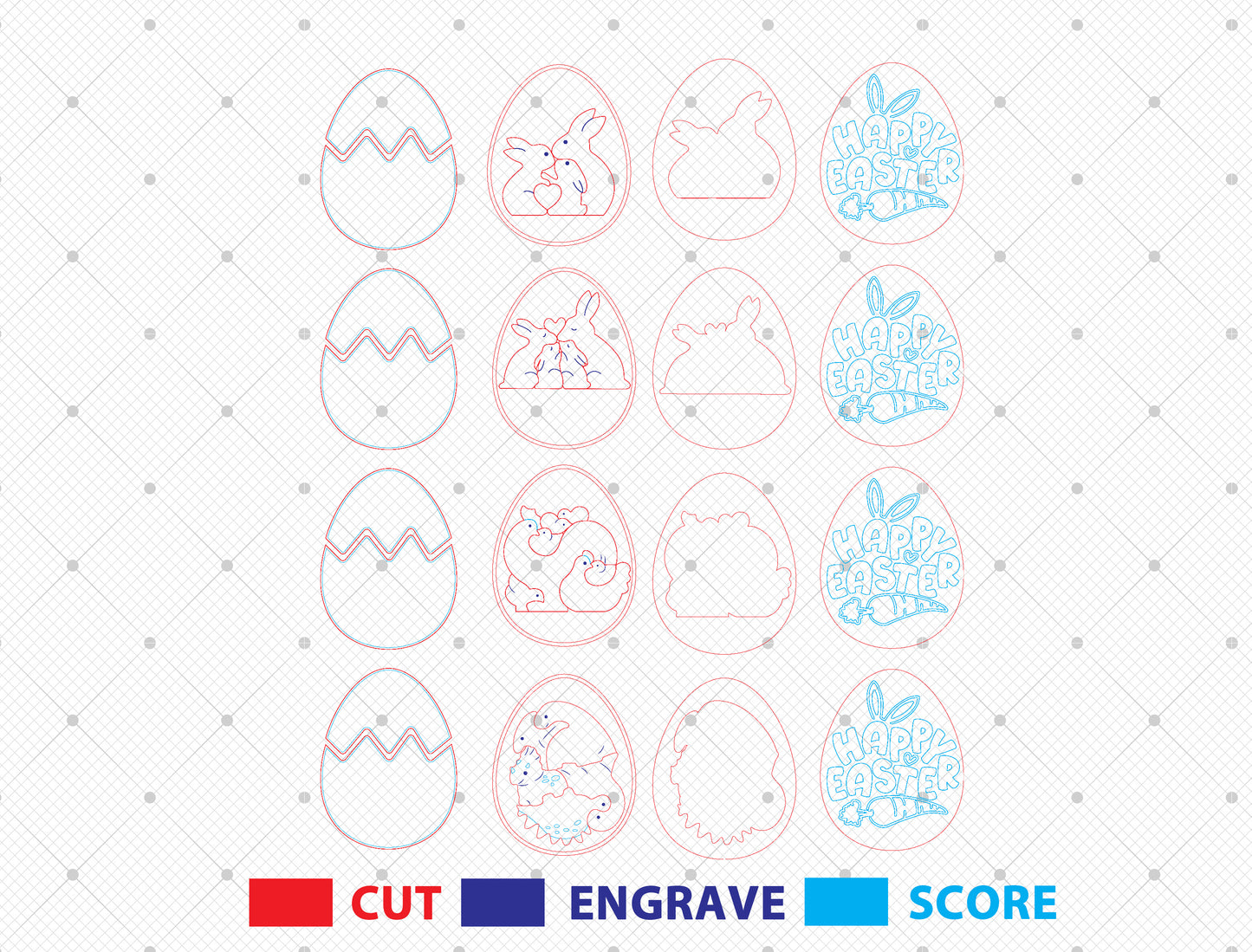 Easter Egg Decor SVG Cute Easter Wooden Tabletop for Glowforge and xTool