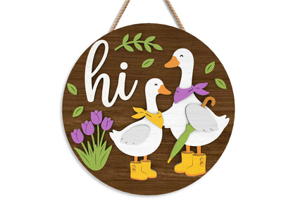 Goose Door Hanger SVG Laser Cut File for xTool and Glowforge