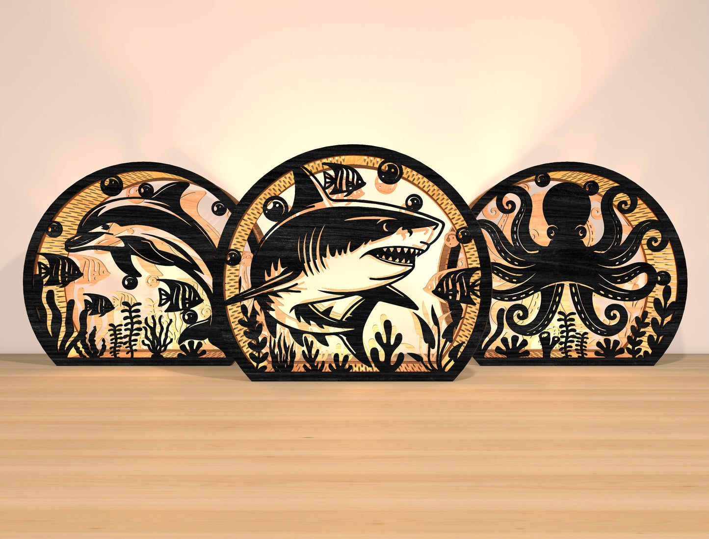 Ocean Animal Lantern SVG Laser Cut File for xTool and LightBurn