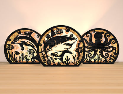 Ocean Animal Lantern SVG Laser Cut File for xTool and LightBurn