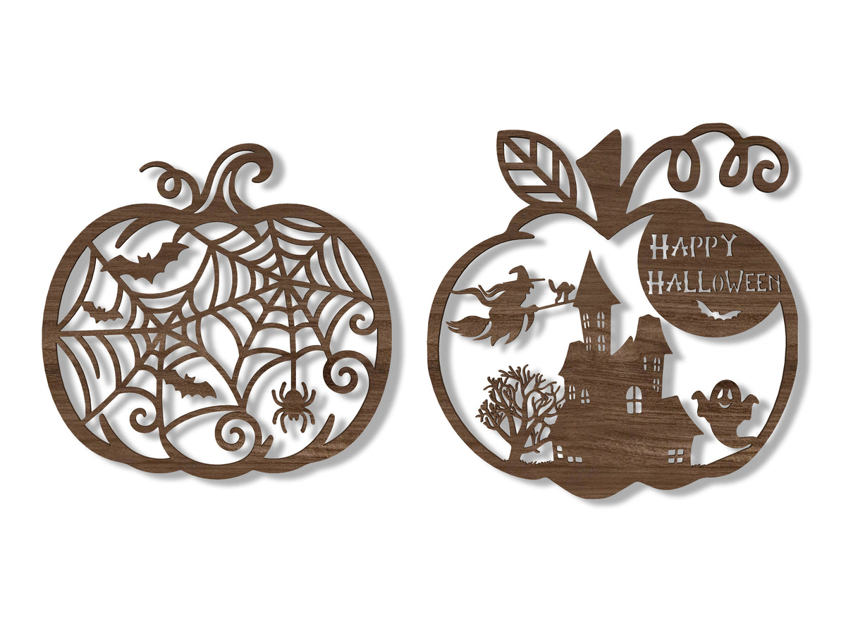 Halloween Pumpkin Wall Sign SVG Bundle 14 Laser Cut Designs