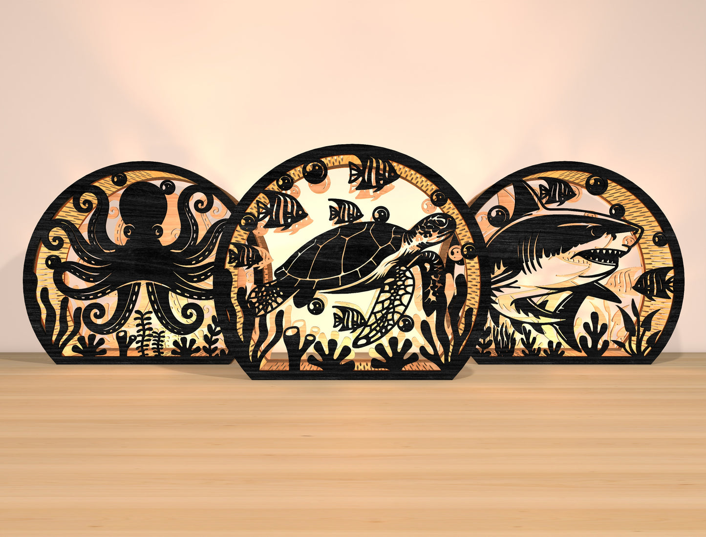 Ocean Animal Lantern SVG Laser Cut File for xTool and LightBurn