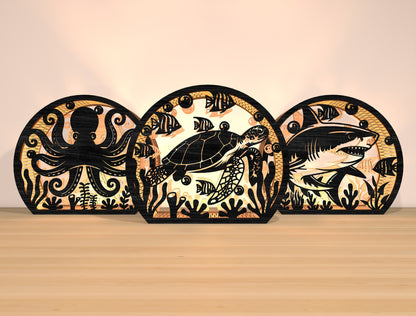Ocean Animal Lantern SVG Laser Cut File for xTool and LightBurn