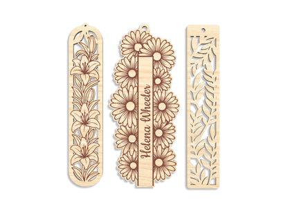 Floral Bookmark SVG Bundle 25 Designs for xTool and Glowforge