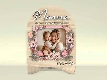 Personalized Nana Grandma Mom Floral Photo Frame SVG Bundle for xTool and Glowforge