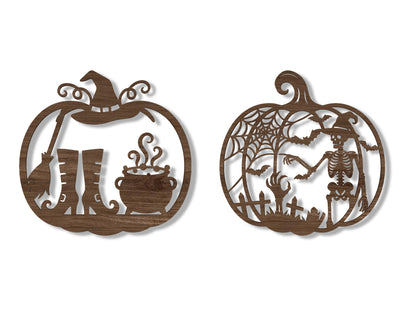 Halloween Pumpkin Wall Sign SVG Bundle 14 Laser Cut Designs