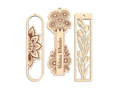 Floral Bookmark SVG Bundle 25 Designs for xTool and Glowforge