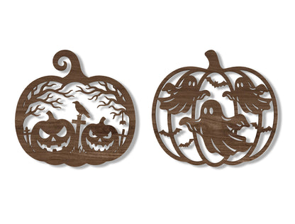 Halloween Pumpkin Wall Sign SVG Bundle 14 Laser Cut Designs